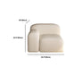 Modern Style Blocks Sofa White Wool Square Arm Seating - 25.6" H