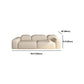 Modern Style Blocks Sofa White Wool Square Arm Seating - 25.6" H