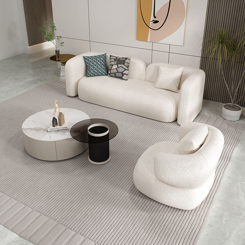 Wol witte smoking tuxedo arm bank hedendaagse standaard bank met strakke rug