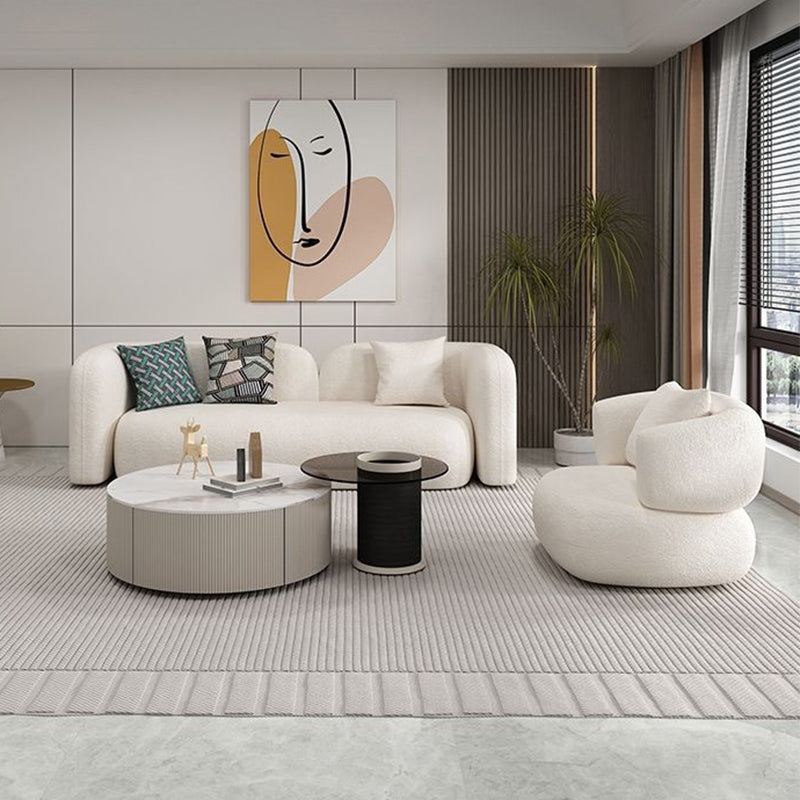 Wol witte smoking tuxedo arm bank hedendaagse standaard bank met strakke rug