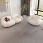 Modern Rolled Arm Sofa White Velvet Sofa for Living Room, Apartment