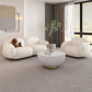 Modern Rolled Arm Sofa White Velvet Sofa for Living Room, Apartment