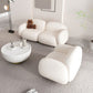 Modern Rolled Arm Sofa White Velvet Sofa for Living Room, Apartment