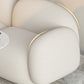Modern Rolled Arm Sofa White Velvet Sofa for Living Room, Apartment