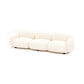 Modern Rolled Arm Sofa White Velvet Sofa for Living Room, Apartment