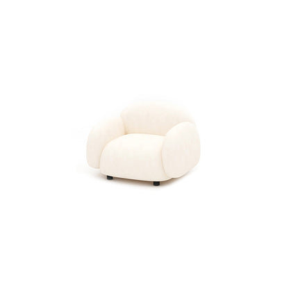 Modern Rolled Arm Sofa White Velvet Sofa for Living Room, Apartment