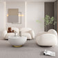 Modern Rolled Arm Sofa White Velvet Sofa for Living Room, Apartment