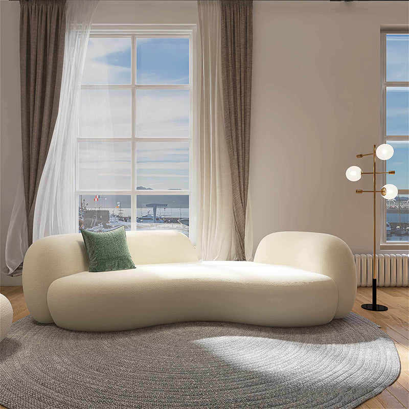 Ingebouwde arm gebogen bank voor appartement beige hedendaagse bank