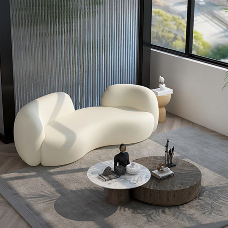 Ingebouwde arm gebogen bank voor appartement beige hedendaagse bank