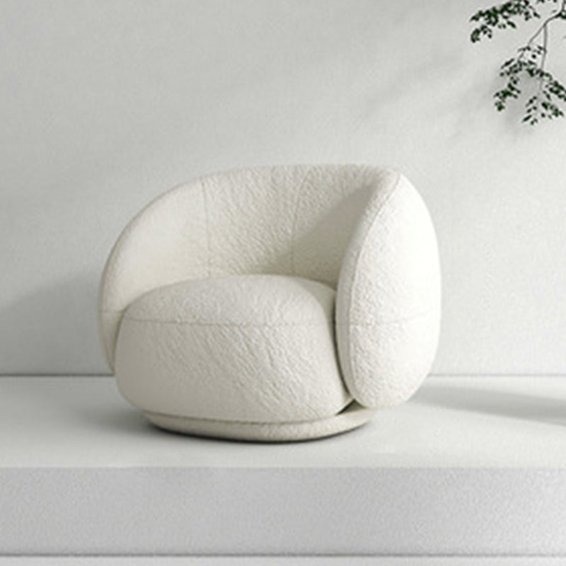 Contemporary Curved Wool Sofa Sloped Armed Sofa in White of 27.56" H 35"L x 29.5"W x 24"H Clearhalo 'furn' 'furn_sofas' 'Furniture' 'Living Room Furniture' 'Sofa' 'sofas' 5792878