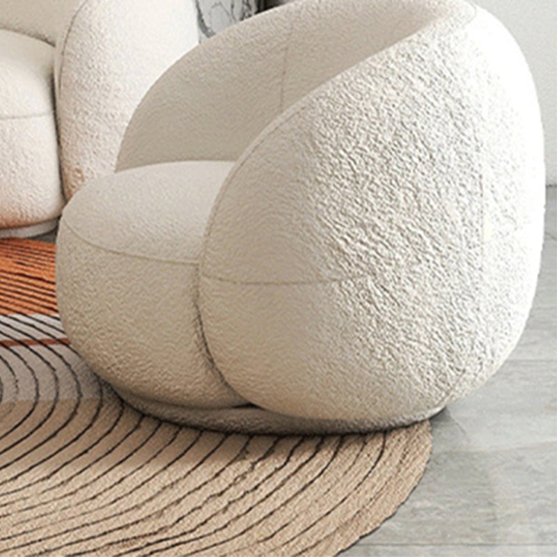 Contemporary Curved Wool Sofa Sloped Armed Sofa in White of 27.56" H Clearhalo 'furn' 'furn_sofas' 'Furniture' 'Living Room Furniture' 'Sofa' 'sofas' 5792882