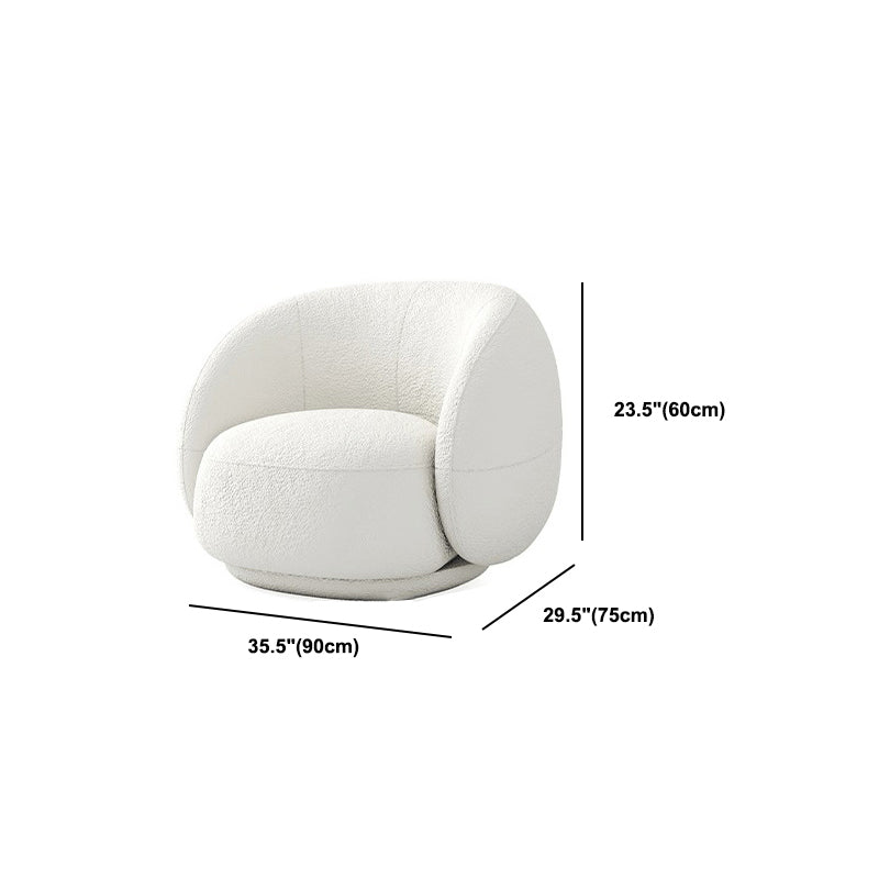 Contemporary Curved Wool Sofa Sloped Armed Sofa in White of 27.56" H Clearhalo 'furn' 'furn_sofas' 'Furniture' 'Living Room Furniture' 'Sofa' 'sofas' 5792888