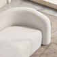 Curved Wool Sofa White Contemporary Sloped Armed Sofa - 33.46" D Clearhalo 'furn' 'furn_sofas' 'Furniture' 'Living Room Furniture' 'Sofa' 'sofas' 5792908