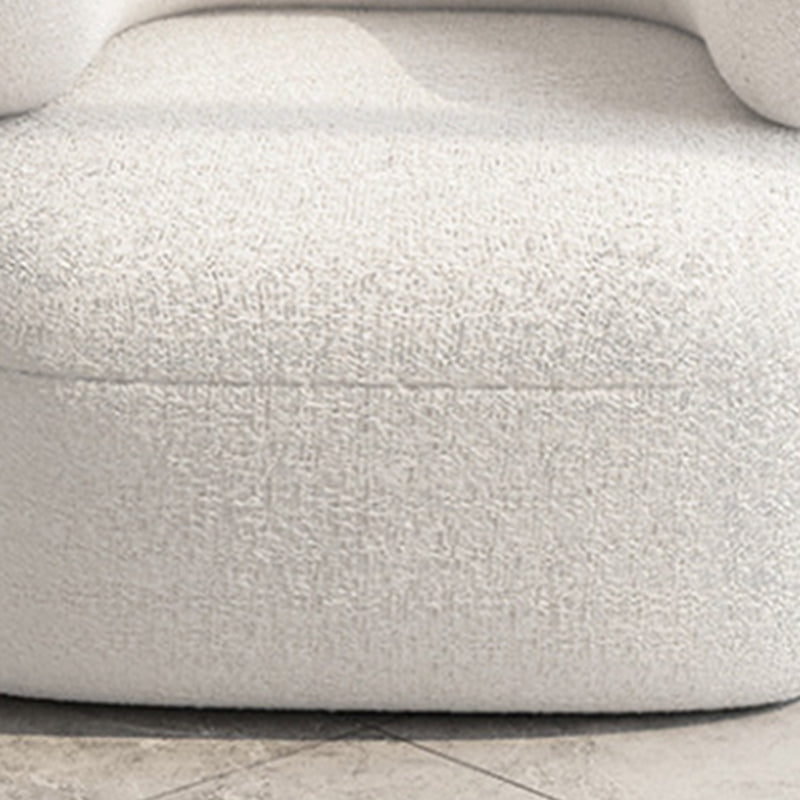 Curved Wool Sofa White Contemporary Sloped Armed Sofa - 33.46" D Clearhalo 'furn' 'furn_sofas' 'Furniture' 'Living Room Furniture' 'Sofa' 'sofas' 5792911