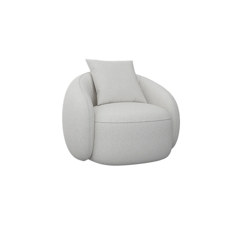 Curved Wool Sofa White Contemporary Sloped Armed Sofa - 33.46" D 35.4"L x 29.5"W x 28.3"H Clearhalo 'furn' 'furn_sofas' 'Furniture' 'Living Room Furniture' 'Sofa' 'sofas' 5792913