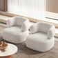Curved Wool Sofa White Contemporary Sloped Armed Sofa - 33.46" D Clearhalo 'furn' 'furn_sofas' 'Furniture' 'Living Room Furniture' 'Sofa' 'sofas' 5792914