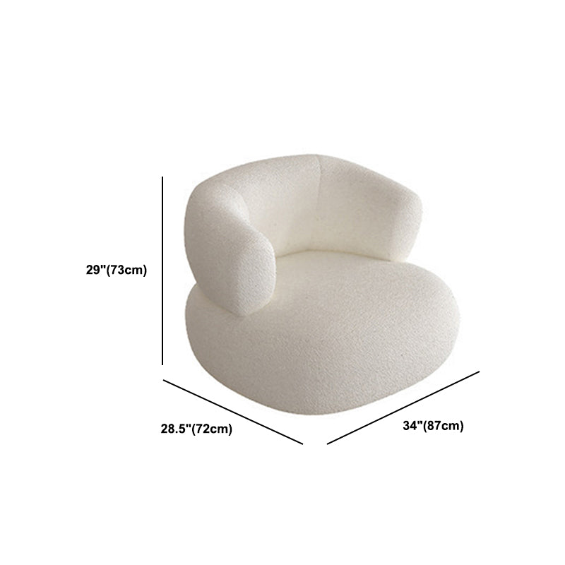 Curved Wool Sofa White Contemporary Sloped Armed Sofa - 33.46" D Clearhalo 'furn' 'furn_sofas' 'Furniture' 'Living Room Furniture' 'Sofa' 'sofas' 5792918
