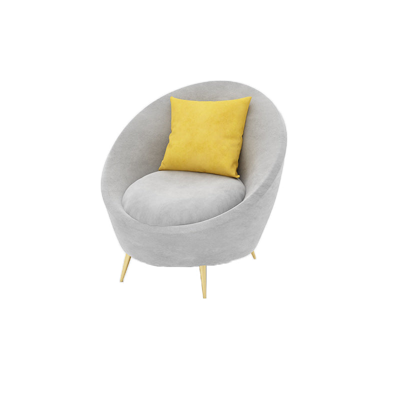 Samt modernes gebogenes Sofa in grauen Sitzgelegenheiten mit abgenähten Arm Arm mit Kissen