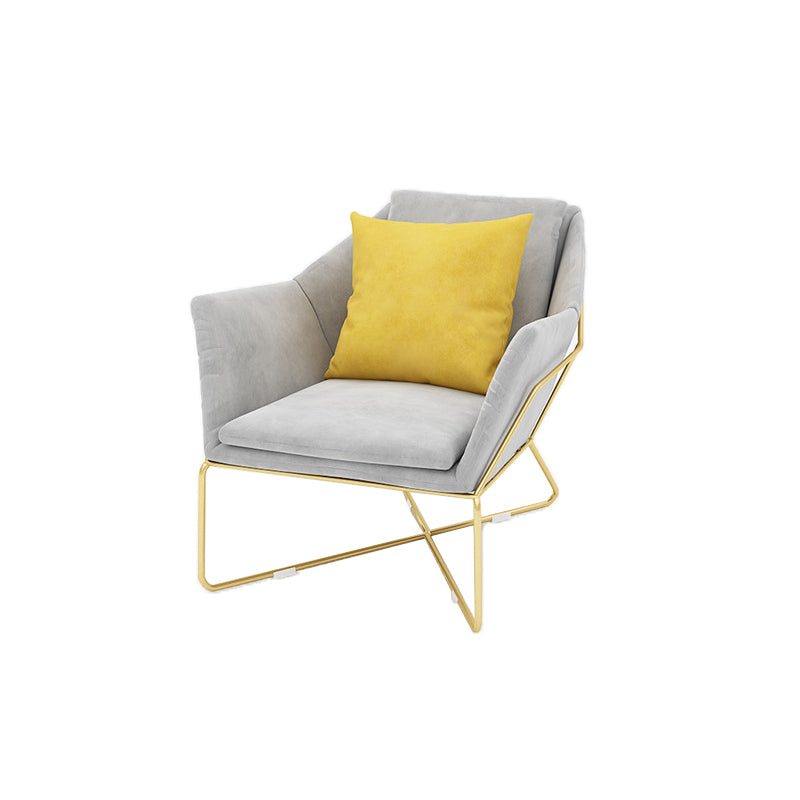 Samt modernes gebogenes Sofa in grauen Sitzgelegenheiten mit abgenähten Arm Arm mit Kissen