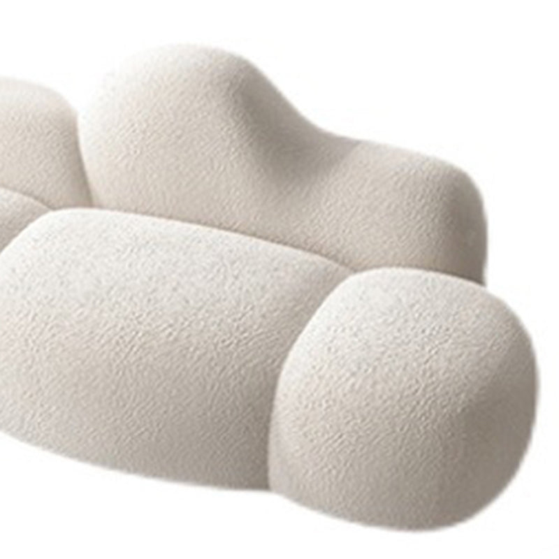 Divano posteriore curvo in lana bianca moderna moderna da 34,65 "H -braccio quadrato