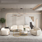 Square Arm Wool Sofa Modern Style 1/2/3-Seater Sofa in White