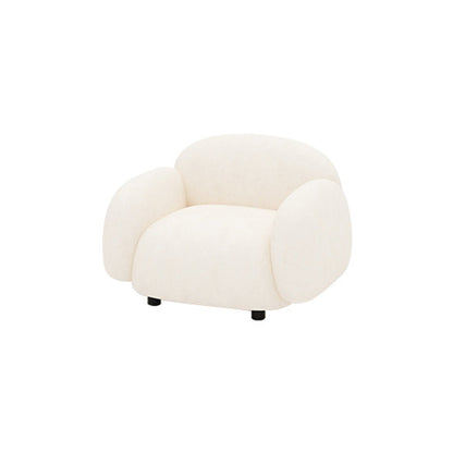 Square Arm Wool Sofa Modern Style 1/2/3-Seater Sofa in White
