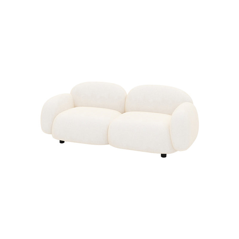 Square Arm Wool Sofa Modern Style 1/2/3-Seater Sofa in White