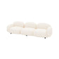 Square Arm Wool Sofa Modern Style 1/2/3-Seater Sofa in White