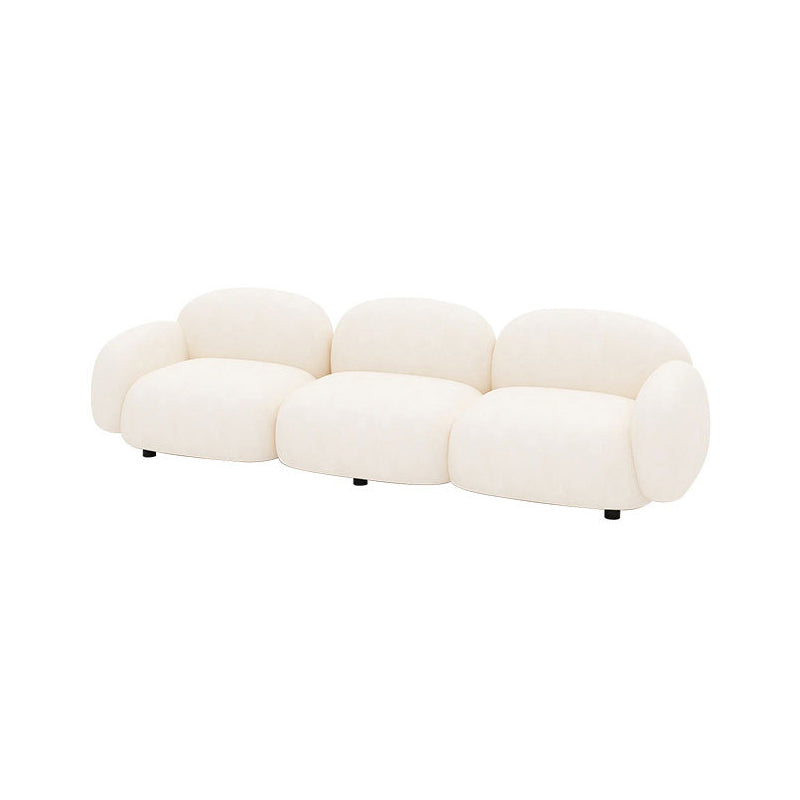 Square Arm Wool Sofa Modern Style 1/2/3-Seater Sofa in White