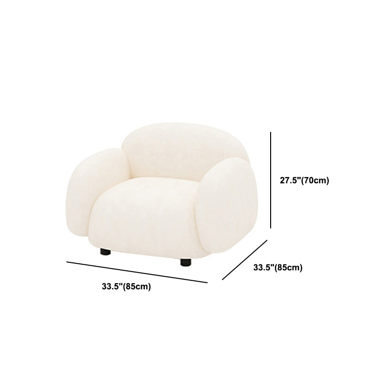 Square Arm Wool Sofa Modern Style 1/2/3-Seater Sofa in White