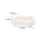 Square Arm Wool Sofa Modern Style 1/2/3-Seater Sofa in White