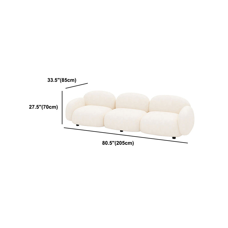 Square Arm Wool Sofa Modern Style 1/2/3-Seater Sofa in White