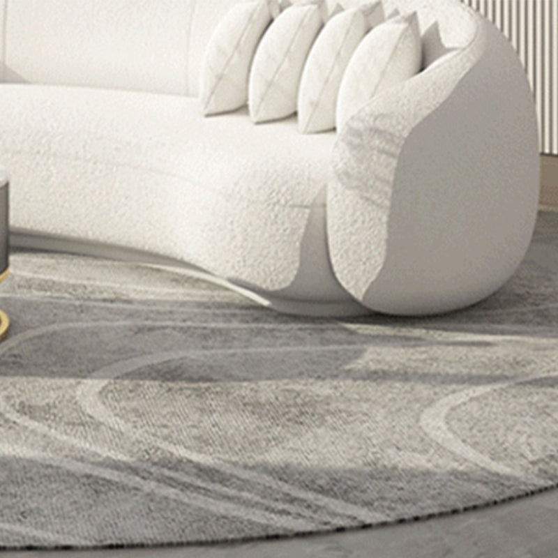 Contemporary Sloped Arm Sofa 25.6" H Curved Back Wool Sofa in White