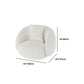 Contemporary Sloped Arm Sofa 25.6" H Curved Back Wool Sofa in White