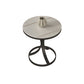 21.65" Tall Contemporary Style Side End Table Metal Frame Side Accent Table Black White 1 Clearhalo 'Coffee & Accent Tables' 'End & Side Tables' 'end_side_tables' 'furn' 'furn_end_side_tables' 'Furniture' 'Living Room Furniture' 5793005