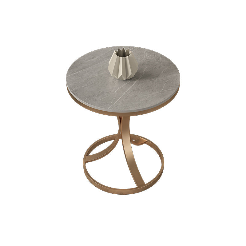 21.65" Tall Contemporary Style Side End Table Metal Frame Side Accent Table Gold Gray 1 Clearhalo 'Coffee & Accent Tables' 'End & Side Tables' 'end_side_tables' 'furn' 'furn_end_side_tables' 'Furniture' 'Living Room Furniture' 5793009