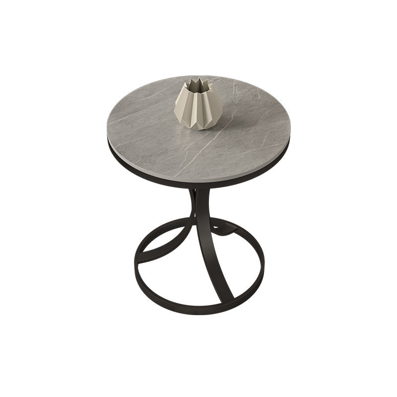 21.65" Tall Contemporary Style Side End Table Metal Frame Side Accent Table Black Gray 1 Clearhalo 'Coffee & Accent Tables' 'End & Side Tables' 'end_side_tables' 'furn' 'furn_end_side_tables' 'Furniture' 'Living Room Furniture' 5793013