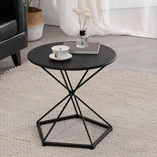 Tavolino in metallo tondo alto 19,6 "di metà secolo