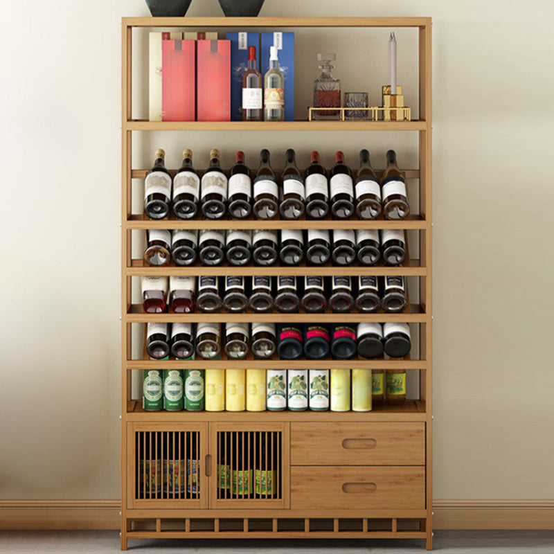 リビングルーム用のミッドセンチュリーモダンウッドボトルホルダーフロアワインボトルラック