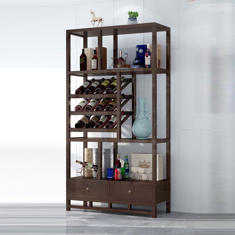 Porta bottiglia per bottiglie di legno moderna di metà secolo per soggiorno