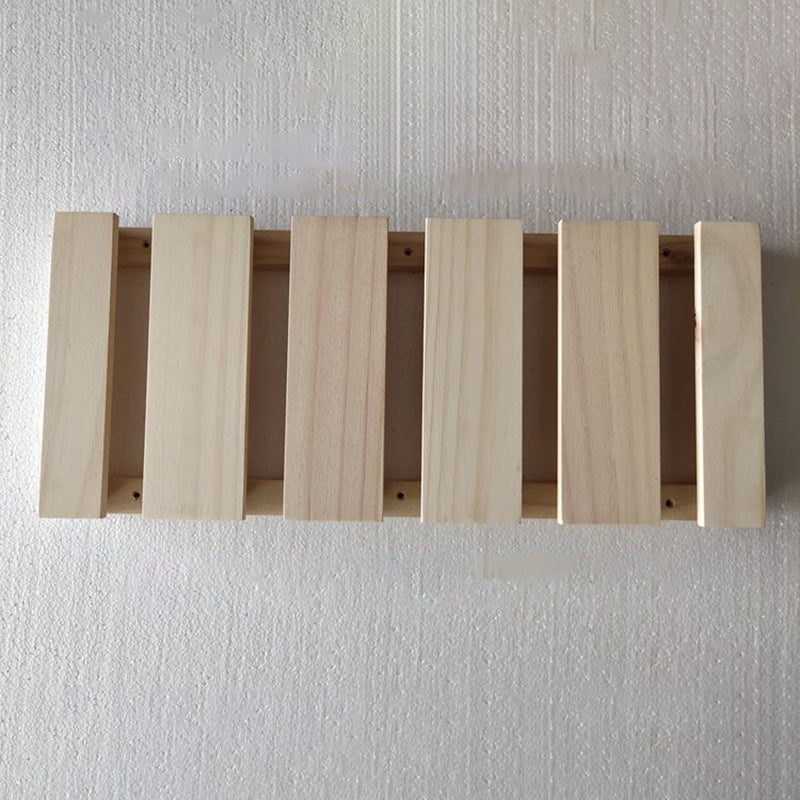 Guardería colgante de madera sólida y soporte de vástago de vidrio moderno