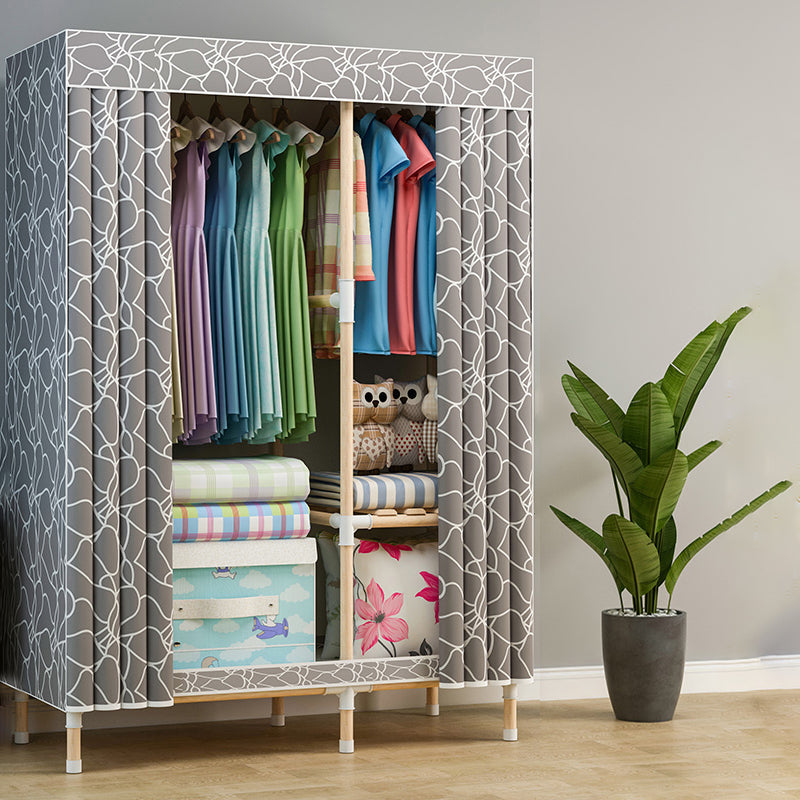 Modern Style Wardrobe Metal 1-Door Wardrobe Closet with Legs