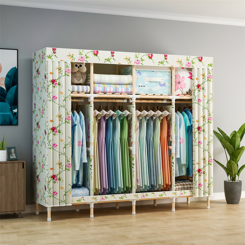 Modern Style Wardrobe Metal 1-Door Wardrobe Closet with Legs