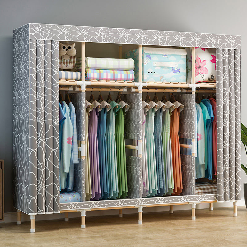 Modern Style Wardrobe Metal 1-Door Wardrobe Closet with Legs