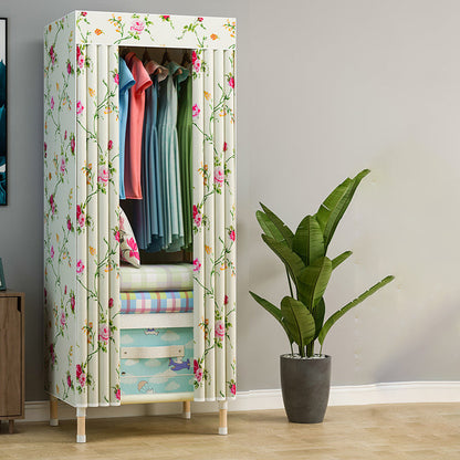 Modern Style Wardrobe Metal 1-Door Wardrobe Closet with Legs