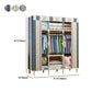 Modern Style Wardrobe Metal 1-Door Wardrobe Closet with Legs