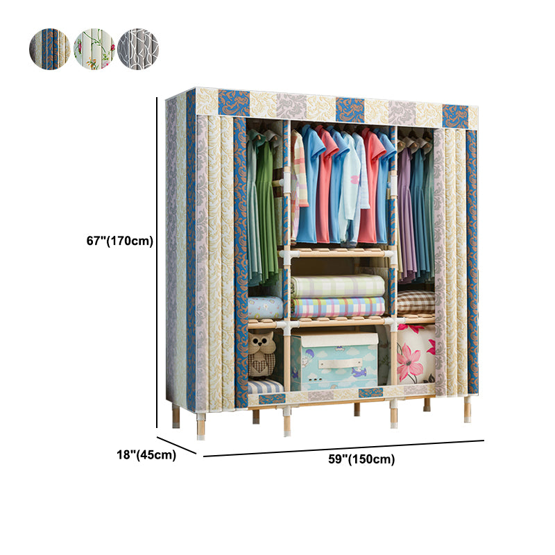 Modern Style Wardrobe Metal 1-Door Wardrobe Closet with Legs