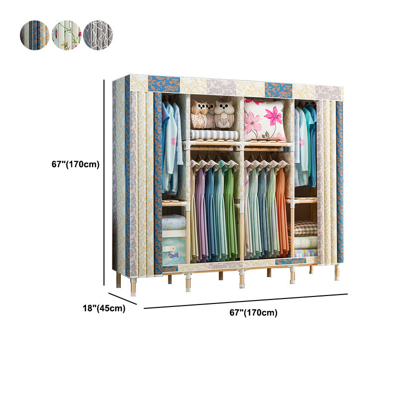Modern Style Wardrobe Metal 1-Door Wardrobe Closet with Legs