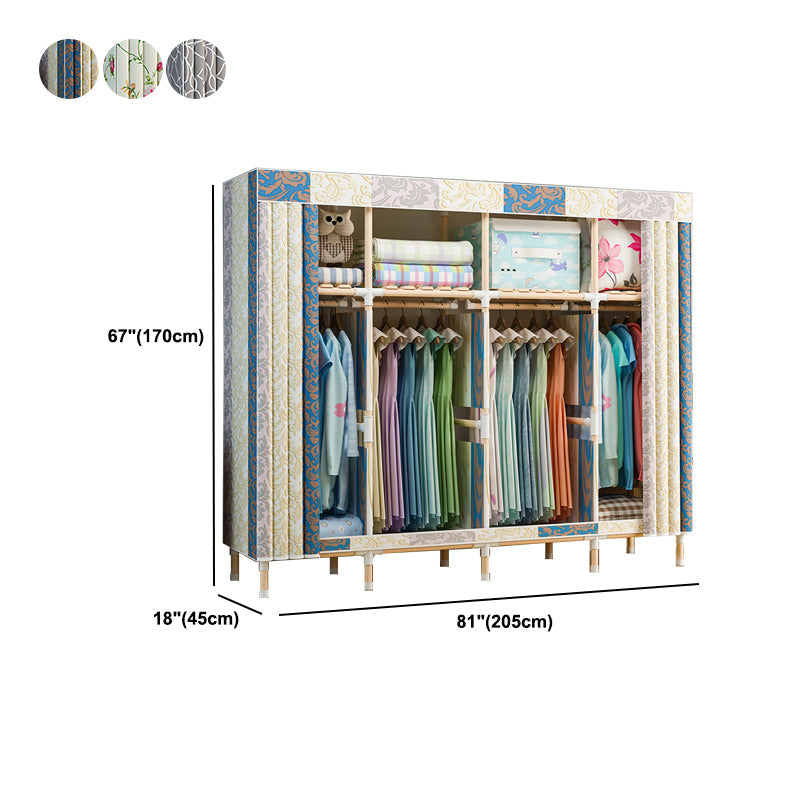 Modern Style Wardrobe Metal 1-Door Wardrobe Closet with Legs