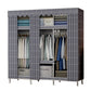 Modern Style Bedroom Wardrobe Metal Wardrobe Closet with Shelves 50.4"L x 17.7"W x 67.7"H Grey Clearhalo 'Armoires & Wardrobes' 'armoires_wardrobes' 'Bedroom Furniture' 'furn' 'furn_armoires_wardrobes' 'Furniture' 5793375